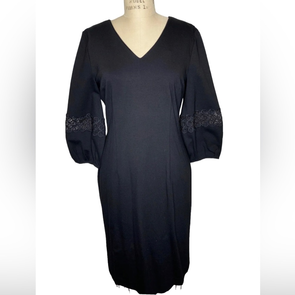 Talbots Black Dress Balloon Sleeve New